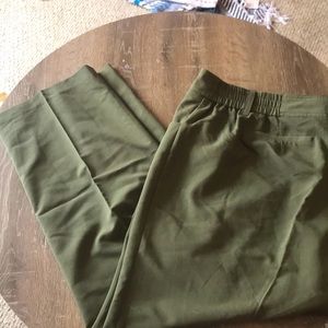 Olive green stretch waist slacks 24w
